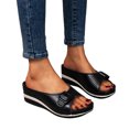 thumbnail image 1 of CAROOTU Soft Footbed Orthopedic Arch-Support Sandals Women's Platform Wedge Shoes Breathable, 1 of 7