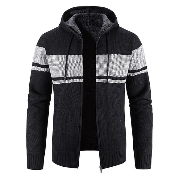 RKSTN Jackets for Men Fashion And Winter Stand Collar Sweater Casual Fleece Jacket Fall and Winter Long Sleeve Jacket Coats