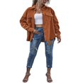 thumbnail image 4 of Chemise Surchemise pour Femmes Veste Gaufrée Surdimensionnée pour Dames Manches Longues Coupe Ample Boutonnée Hauts Décontractés Mode Urbaine, 4 of 6