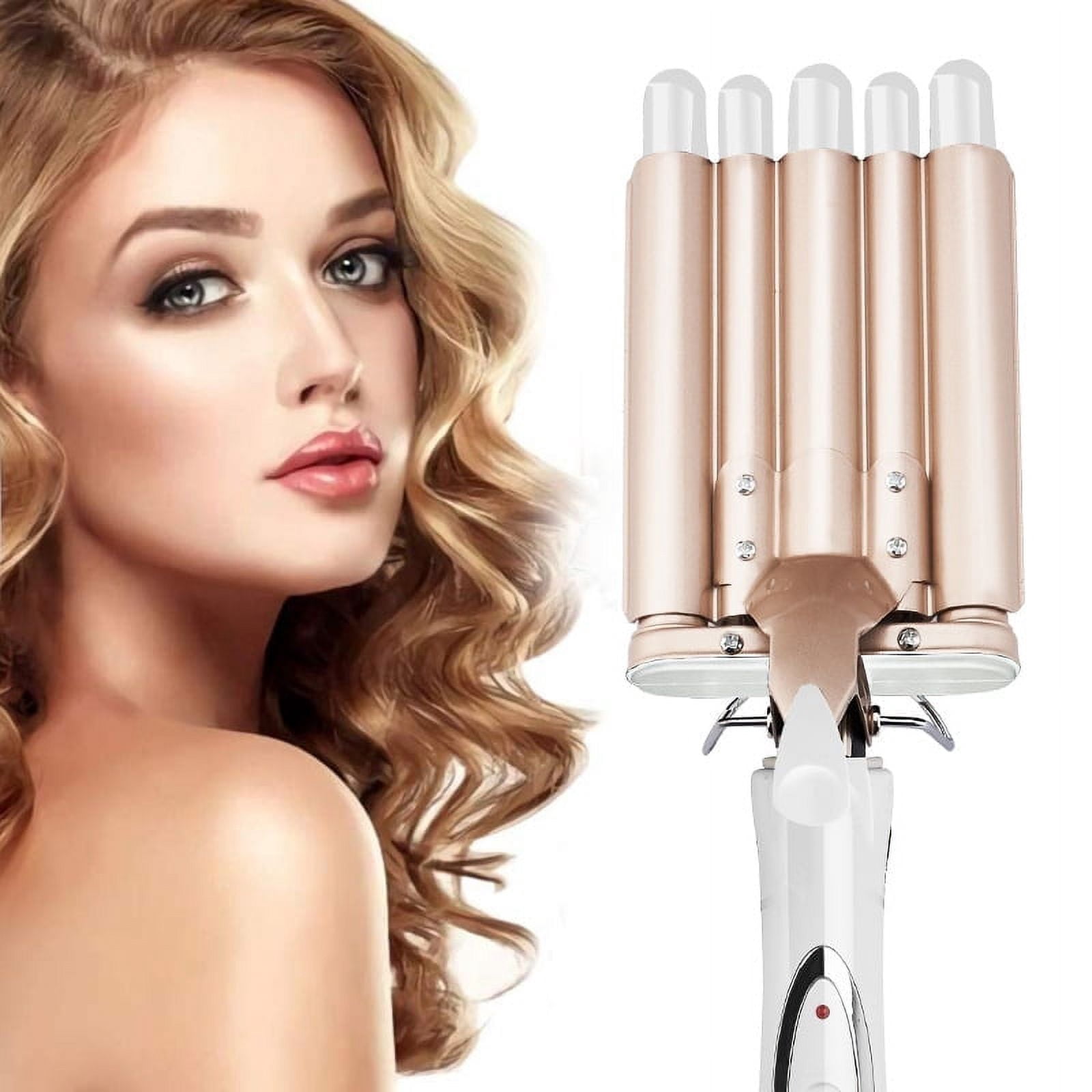 5 in 1 Curling Wand Set with 3 Barrel Hair Crimper for Women Beach Waver Curling Iron Wand Fast Heating Hair Wand in  Hair Type
