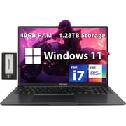 ASUS Vivobook 16" WUXGA Laptop, Intel i7-1355U, 40GB RAM, 1.28TB Storage(1TB SSD+288GB Docking Station Set), Intel Iris Xe Graphics, Numeric Keypad, HD Webcam, Keyboard Backlight, Win 11 Home, Black