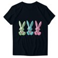 thumbnail image 4 of Pisexur Hauts de Printemps pour Femmes 2025, Hauts d'Entraînement Femmes, Hauts d'Entraînement Femmes T-Shirt Imprimé Manches Courtes Col Rond Chandail à la Mode Noir, P, 4 of 5