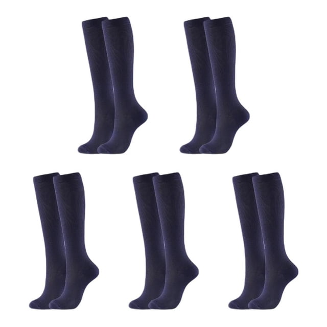 Greyghost 5 Paires Bas de Compression pour Hommes et Femmes Chaussettes de Randonnée Course 20-30 mm Vol Grossesse Enflure Varices Marathon Café P/M