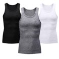 thumbnail image 2 of Aboser 3 Pack Men's Workout Muscle Tank Tops Sleeveless Quick Dry Gym Shirts Stretch Slim Fit Basic Tees Big and Tall Men Performance Quick Dry Tank Top, 2 of 7