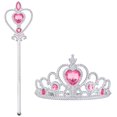 thumbnail image 1 of Princess ELSA The Snow Queen Dress Up Accessories - 2 Piece Gift Set With Rhinestone Crown Magic Wand Pink, 1 of 7