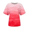thumbnail image 4 of CEHVOM T-shirt Imprimé de Mode pour Femmes, Manches Courtes, Blouse à Col Rond, Hauts Décontractés, Liquidation, 4 of 5