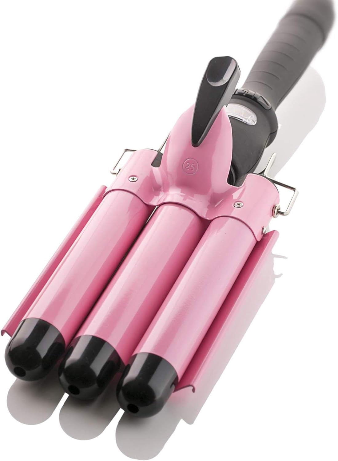 Triple Barrel Curling Iron, 1 Inch Professional Hair Waver Wand with Tourmaline Ceramic Coating, Fast Heating & LCD Display for Natural Looking Curls