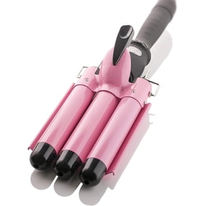 Triple Barrel Curling Iron, 1 Inch Professional Hair Waver Wand with Tourmaline Ceramic Coating, Fast Heating & LCD Display for Natural Looking Curls