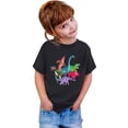 thumbnail image 2 of PMVFHDE Hauts Garçons Garçon et Fille Mode Décontractée Imprimé Col Rond Ample T-Shirt à Manches Courtes Haut Noir, 6-7 Ans, 2 of 3