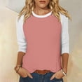 thumbnail image 2 of Birdeem Blouse pour Femmes Mode pour Femmes T-Shirt Imprimé Manches 3/4 Blouse Col Rond Hauts Décontractés, 2 of 12