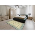 thumbnail image 4 of Ahgly Company Indoor Round Abstract Brown Gold Oriental Area Rugs, 8' Round, 4 of 6