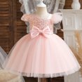 thumbnail image 2 of BYHONG Robe de Concours en Maille pour Fille Enfant Fête Nœud Sans Manches Robe Robes Jupes Robes pour Filles Rose 1a, 2 of 4
