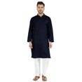thumbnail image 1 of Atasi Ensemble Kurta Pyjama 2 Pcs pour Homme, Col Henley, Kurta Long Décontracté, 1 of 7