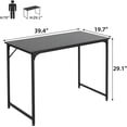 thumbnail image 3 of BestOffice Computer Desk, 39-Inch Modern Home Office Study Table, PC Workstation with Sturdy Metal Frame, Black, 3 of 7