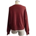 thumbnail image 4 of 2025 Femmes Uni Col en V Boutons Chandail Léger Décontracté Extensible Tricoté Chandail pour Femmes Grande Taille Cardigans, 4 of 6