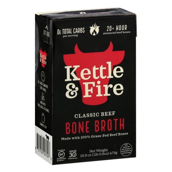 Kettle & Fire Bouillon d'Os de Bœuf - Caisse de 6 - 16,9 Oz