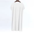 thumbnail image 4 of Besolor Chemises de Nuit Grande Taille pour Femmes Été Confortables à Manches Courtes Col Ras du Cou Vêtements de Nuit Chemises de Sommeil Robe de Nuit, 4 of 5