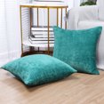 thumbnail image 3 of PiccoCasa Set of 2 Soft Water Repellent Throw Pillow Covers Peacock Blue 18x18 Inch, 3 of 7