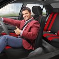 thumbnail image 2 of FH Group Universal Fit Striking Striped Cloth Car Seat Covers for Auto SUV VAN Airbag Compatible Full Set, 2 of 10
