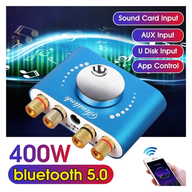 12V/24V 200W+200W 2 CH Mini Bluetooth 5.0 HiFi Digital Amplifier Stereo Audio Sound Amplifiers Power Amplifiers For Home Car ,Bluetooth 5.0
