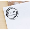 thumbnail image 3 of Printtoo Self Inking Custom Rubber Stamp Round Scribble Save The Date Personalized Stamper Gift Idea-Black, 3 of 4
