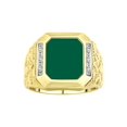 thumbnail image 1 of RYLOS Men's Rings 14K White Gold Ring With Diamonds and GREEN QUARTZ Set in Designer Nugget Style Rings For Men Size 13, 1 of 8