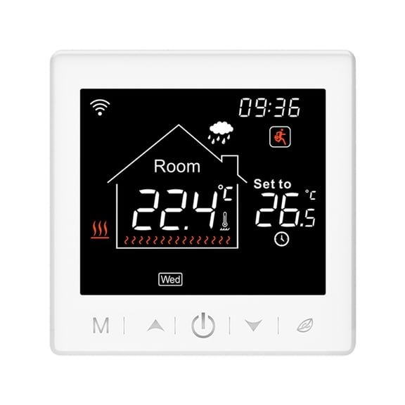 Chaudière Intelligente Wi-Fi Thermostat 3A avec Application et Commande Vocale Écran LCD 3,5 Pouces Thermostat Programmable Intelligent Verrouillage pour Enfant