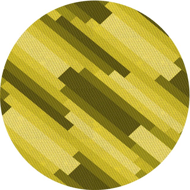 Ahgly Company Tapis d'Intérieur Ronds Transitionnels Jaunes Lavables à la Machine, 3 Pieds Rond