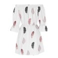 thumbnail image 5 of Robes d'Été pour Femmes Robes d'Été pour Femmes Travail Décontracté Plage Aguichant à Rabais Robes à Manches Courtes pour Femmes Décontractées Tunique à Épaules Robes d'Été Décontractées Coupe Ample Manches Évasées Mini Robe Fleurie, 5 of 5