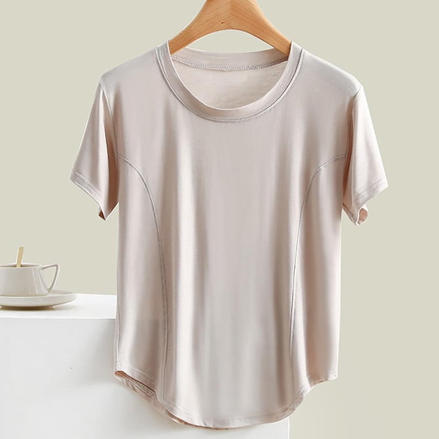 SDNall Blouse pour Femmes Unie Décontractée Mode Col Rond Régulière Sans Manches Hauts de Nuit