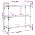 thumbnail image 4 of vidaXL Table Console avec Étagères Chêne Brun 75x30x80 cm, 4 of 5