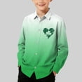 thumbnail image 2 of RXMEKW Chemise à Manches Longues Imprimée de la Saint-Patrick pour Garçons avec Col Rabattu, 95 % Coton 5 % Élasthanne, Vert, 2 of 7