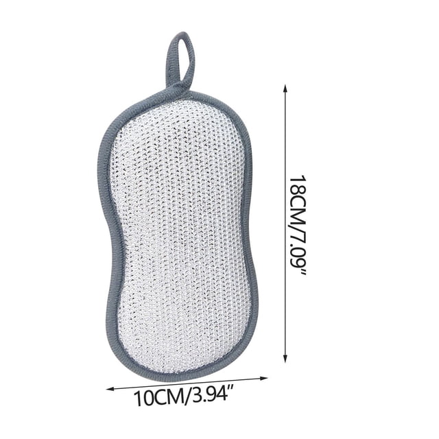 Two-sided BambooFiber Silverwire Sponge Cloth For Dishwashing And Kitchen Cleaning 3PC