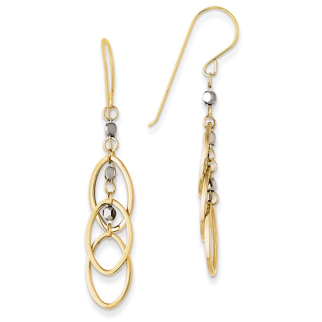 Boucles d'Oreilles Ovales et Perles 14 Carats TL471