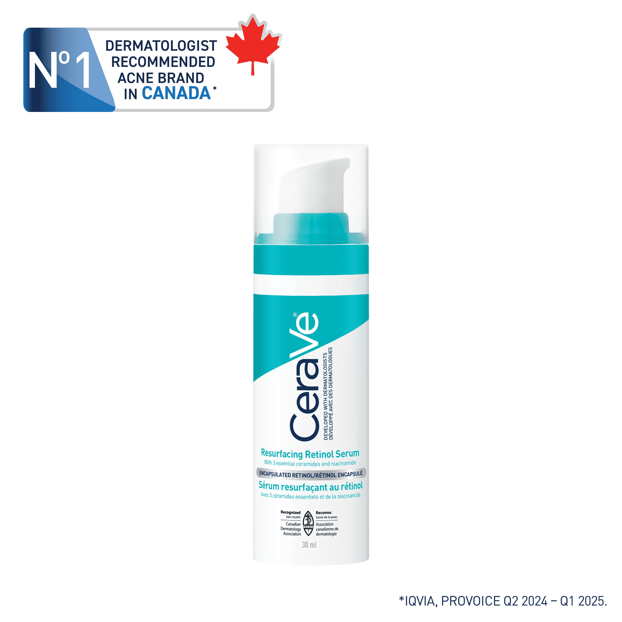CeraVe Sérum Rénovateur au Rétinol, Sérum Visage avec Rétinol Encapsulé pour Marques Post-Acné, 30 ml