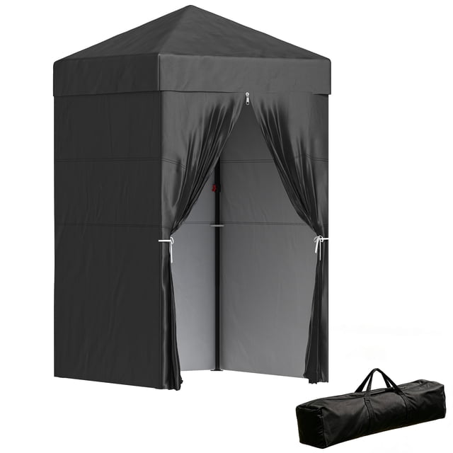 Outsunny 4x4 ft Compact Pop Up Canopy Tent, UPF50+ Portable Privacy Canopy