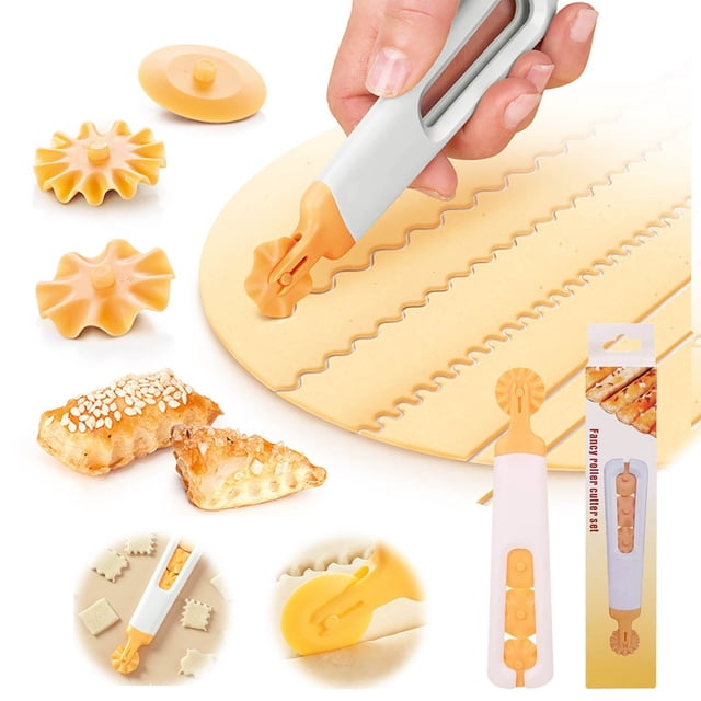 Dvkptbk Lace cutter Fancy Roller Cutter Set for Home Baking Cake Lace Cutter Kitchen Dough Serrated Edges Cutting