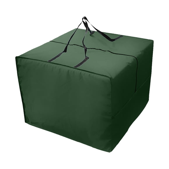 Zecgelong Outdoor Cushion Storage Bag Patio Cushion Storage Cover With Zipper And Handles Large Outdoor Storage Cover Square For Seat Furniture Pillow Christmas Tree 32 X 32 X24 Inches