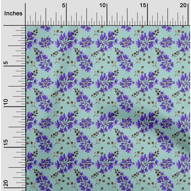 oneOone Polyester Spandex Violet Fabric Florals Craft Projects Decor Fabric Printed By The Yard 56 Inch Wide-OA6