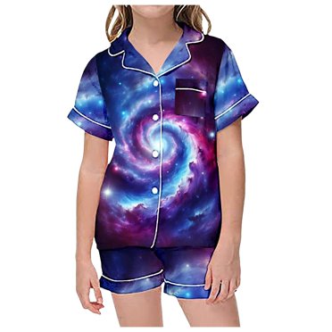 Ensemble de Sommeil Décontracté à Manches Courtes pour Filles, Pyjama Confortable pour des Nuits Ludiques et des Moments de Détente Relaxants