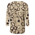 thumbnail image 5 of 2025 Femmes Décontracté Imprimé O Femmes Col Roulé Simulé Manches Longues Col Manches Trois Quarts Femmes Chandail de Course Hauts T-Shirt, 5 of 5