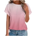 thumbnail image 1 of Plebaso Hauts d'Été pour Femmes T-Shirts à Œillets Mode Décontracté Manches Courtes Blouses Amples Dégradées, 1 of 7