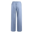 thumbnail image 4 of Summer Pants for Women Plus Size Straight Leg Casual Loose Elastic Waisted Drawstring Slacks Trousers with Pockets, 4 of 6