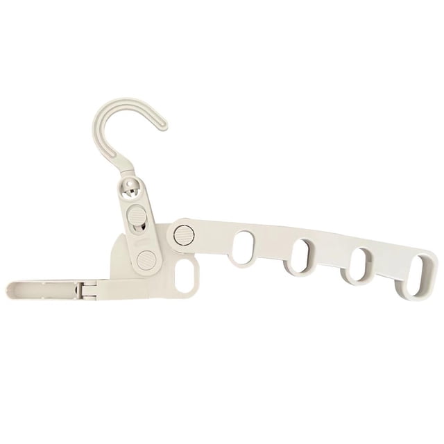 Folding 5-hole Clothes Drying Rack 360° Rotary Hook Portable Travel Hanger, G7U9