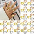 thumbnail image 2 of EIGTHTAIL Bague Ajustable Mode Initiale Alphabet Lettre A-Z Bagues pour Femmes Bijoux-Argent C, 2 of 9