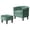 Green, variant on Costway Barrel Chair with Ottoman Footrest Curved Backrest Armrests Removable Seat Cushion