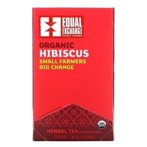 Equal Exchange, Organic Hibiscus Thé à base de plantes, sans caféine, 20 Sacs à thé, 1.41 oz (40 g)