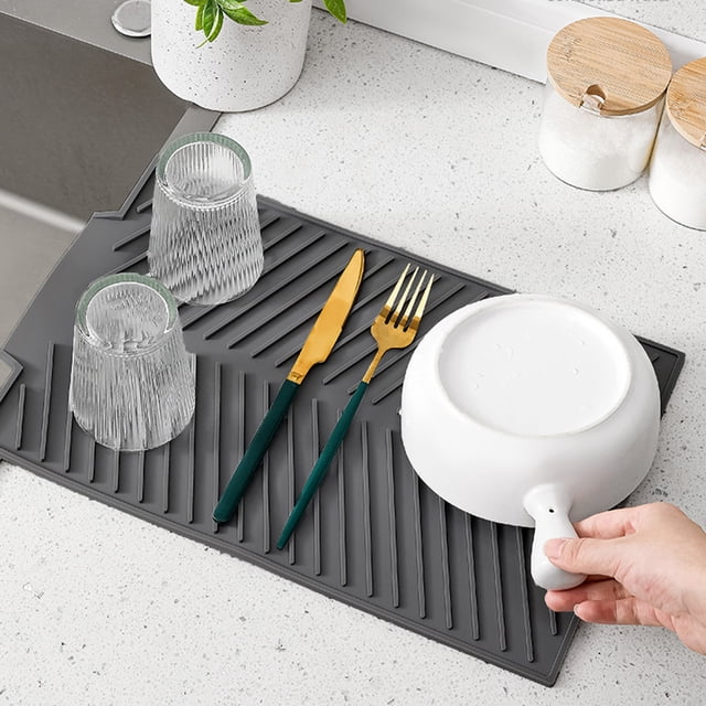 Dvkptbk Draining Board Mat Folding Draining Mat Large Draining Pad Drainer Mat Pot Mat Dishwasher Safe Trivet Mat