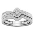thumbnail image 2 of PVCS Ensemble de Bagues en Strass pour Femmes 2 Pcs Bagues Empilables pour Fiançailles Mariage, 2 of 2
