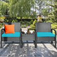 thumbnail image 4 of Costway 3PC Patio Rattan Furniture Set Coffee Table Conversation Sofa Cushioned, 4 of 10